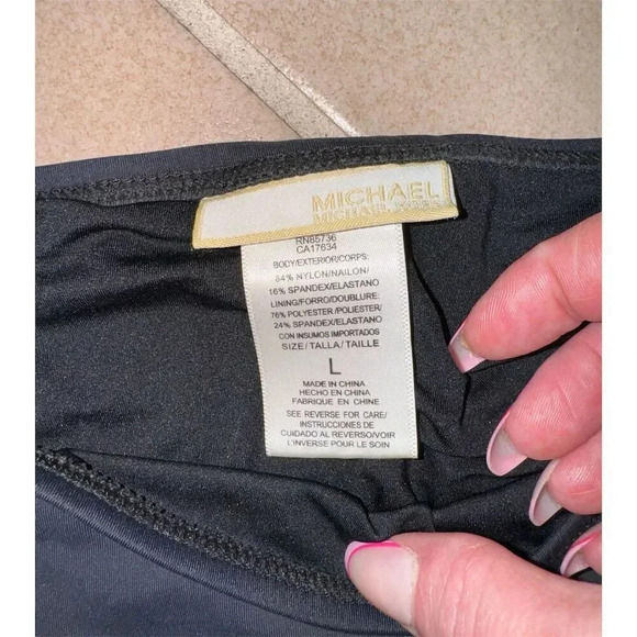 Michael Kors Women's Black Bikini Bottom Size L Solid Swimwear - Picture 7 of 9